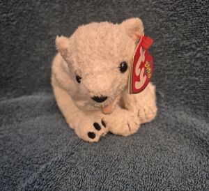 Ty Cream and Black Plush Bear Toy